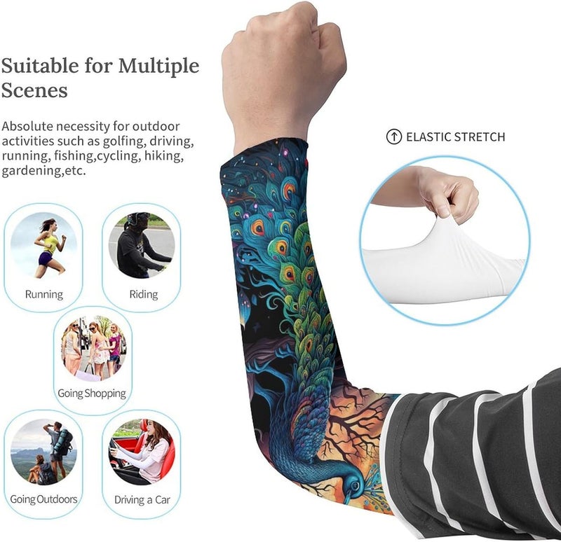 QiErDesign Marble Sports Compression Arm Sleeves for Men & Women - Youth Arm Sleeve Baseball Volleyball Sleeves & Basketball Sleeve - Image 2